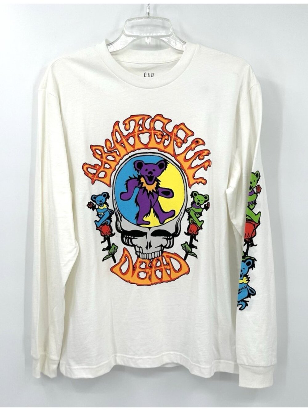 NEW GAP GRATEFUL DEAD t shirt long sleeve white MEDIUM dancing bears dead & co